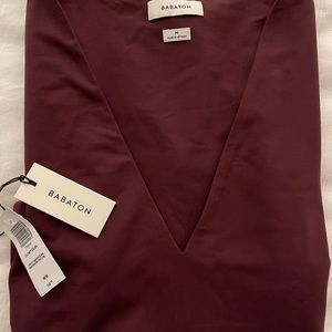 ARITZIA Contour V-Neck Bodysuit. Colour: Maroon. Size: Medium. New with tags.